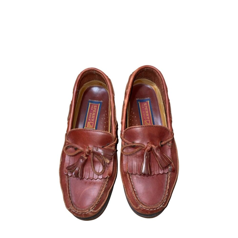 Sperry Top-Sider Brown Leather Kiltie Tassel Boat Shoes Size: 8W Men's